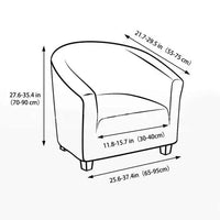 2-Piec Tub Club Slipcover, Modern Non Slip Stretch Round Barrel Chair with Cushion Couch Sofa Cover Protector for Bar Cafe Kids Living Room