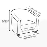 2-Piec Tub Club Slipcover, Modern Non Slip Stretch Round Barrel Chair with Cushion Couch Sofa Cover Protector for Bar Cafe Kids Living Room