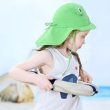Toddler Baby UV Protection Sun Hats Cute Cartoon Beach Swim Caps Foldable Wide Brim Fisherman Bucket Hats for Girl Boy Kids