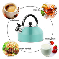 3L Stainless Steel Whistling Kettle Tea Pot Teapot With Foldable Handle Stovetop