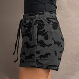 Womens Comfy Drawstring Shorts Summer Casual Elastic Waist Camo Print Shorts