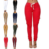 Womens Cargo Jogger Pants Leggings with Pocket Casual Comfy Lounge Yoga Workout Pant for Ladies Skinny Pant
