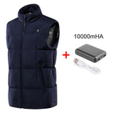 Women Men Electric Heated Vest Thermal Heated Jacket w/ Battery Pack USB Infrared Heating Pad Clothes Outwear Winter Warm Jacket Lightweight