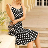 Women Backless Spaghetti Strap Dress Floral Print Pocket Summer Sexy Beach Dress