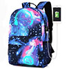 Men Women Backpack Large Capacity College Leisure USB Charging Port Waterproof