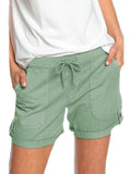 Women Folded Hem Short Hot Pants Plain Straight Leg Beach Shorts Mini Pant Buckle Bottoms