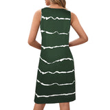 Sleeveless Nightgown Sleepwear Soft Pajama Dress Short Nightdress for Women Oversized Striped Mini Sundress Size S-5XL