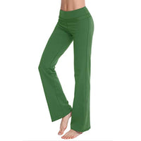 Women's High Waist Loose Solid Color Leggings Yoga Pants Straight Wide Leg Pants