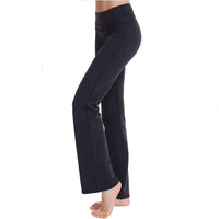 Women's High Waist Loose Solid Color Leggings Yoga Pants Straight Wide Leg Pants