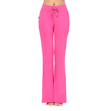 Women Drawstring Comfy Wide Leg Loungewear Pants Casual Loose Flare Bell Bottom Trousers Ladies Full Length Sport Workout Pants