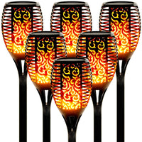 2/4/6Pcs 12LED Flame Solar Torch Light Waterproof Flickering Dancing Garden Lamp