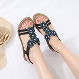 Women's Boho Rhinestone Casual Sandals Summer Beach Flip Flops Size 4.5-11.5