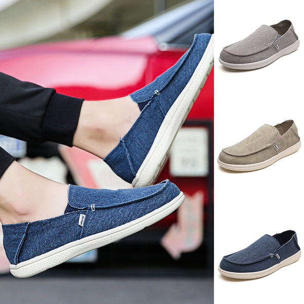 Men's Slip On Loafers Shoes Lightweight Canvas Moccasin Walking Shoes Sneakers