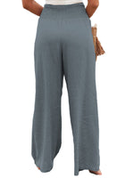 Women Pants Cotton Linen Casual Loose Harem Pant Summer Beach Palazzo Pants with Pockets
