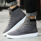 Mens Casual Comfort Shoes Flat Lace-Up Outdoor Hiking Work High Top Sneakers