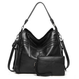 Women PU Leather Handbag Tote Shoulder Bag Crossbody Bag Purse With Small Pouch