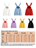 Women's Solid Color Bunny Ears Hooded Casual Sweatshirt Hoodie Jumper Pullover