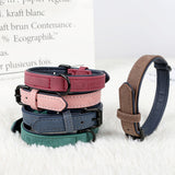Pet Dog Soft PU Leather Neck Collar Adjustable Buckle For Small Medium Large Dog