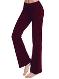 Women's High Waist Loose Solid Color Leggings Yoga Pants Straight Wide Leg Pants