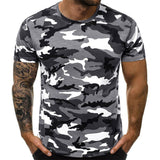 Men Camouflage Short Sleeve Crew Neck Casual Tops T-shirt Blouse Pullover Tunic
