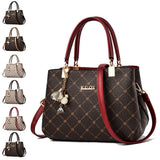 Women PU Leather Single Shoulder Bag Crossbody Bag Handbag Tote Purse w/ Pendant