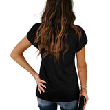 Womens Casual Summer Blouses Petal Cap Sleeve V Neck Shirt