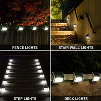 3 LED Solar Powered Stair Light Outdoor Garden Pathway Step Decking Wall Lamp