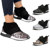 Women's Snake Pattern Breathable Sneakers Fashion Lace Up Casual Athletic Shoes