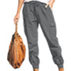 Women Plus Size Casual Cargo Pants Sports Jogging Trousers Elastic Waist Slacks