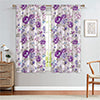 1 Piece Semi-Blackout Slot Top Floral Printed Short Window Curtain Rod Pocket Half Window Drapes Cafe Tier Kitchen Scarf Bathroom Valance