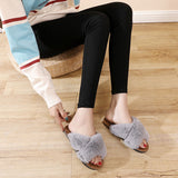 Womens Plush Soft House Slippers Non-Slip Slip on Open Toe Cozy Slides Shoes
