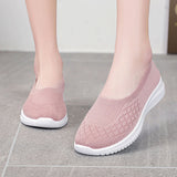Women's Soft Flats Mesh Shoes Breathable Slip On Walking Shoes Casual Comfort