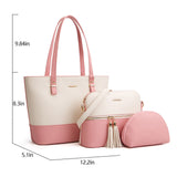 3Pcs/Set Women PU Leather Handbag Tote Crossbody Shoulder Bag Satchel Clutch Bag