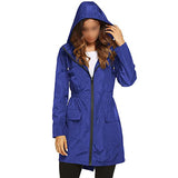 Women Waterproof Coat Jacket Raincoat Hooded Zipper Overcoat Windbreaker Outwear