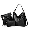 3 Pcs Retro Leather Tote Shoulder Handbags Set, Fashion Top Handle Satchel Purse Crossbody Bag with Matching Wristlet Wallet for Women