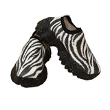 Women Leopard/Stripes Print Running Trainers Lace Up Sneakers Sports Comfy Shoes