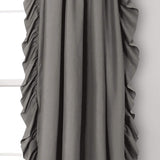 Ruffle Rod Pocket Curtain Thermal Insulated Semi Blackout Window Curtain Panels for Living Room Kids Bedroom Decor, Single Panel