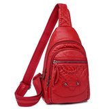 Fashion Daypack Sling Bag Women Casual Chest Backpack Vegan Leather Travel Hiking Shoulder Pack