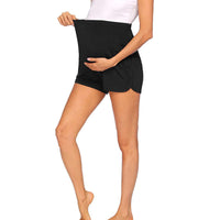 Pregnant Women Yoga Shorts Maternity Hot Pants Casual High Waist Bottoms Pockets