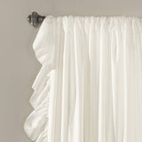 Ruffle Rod Pocket Curtain Thermal Insulated Semi Blackout Window Curtain Panels for Living Room Kids Bedroom Decor, Single Panel