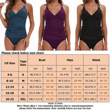 Lady Bathing Suit V Neck Adjustable Strap High Waist Swimwear Two Piece Swimsuit