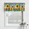 2 Piece Sunflower Printed Short Window Curtain Slot Top Cafe Tier Rod Pocket Kitchen Scarf Bathroom Valance