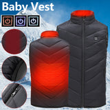 Boys Girls Heated Vest Winter Warmer Electric USB Jacket Heating Coat Waistcoat