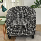 2Pcs Tub Club Chair Cover Elastic Slipcover + Cushion Cover Furniture Protector