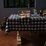 Plaid Table Cloth Cover, Picnic Tablecloth, Cotton Linen Wrinkle Free Rectangle Table Cloth Home Christmas Party Decorative Table Cover