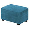 Dustproof Stretch Velvet Ottoman Slipcover Elastic Rectangle Footstools Covers Removable Soft Foot Stool Furniture Protector for Living Room, Bedroom