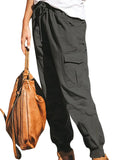 Women Plus Size Casual Cargo Pants Sports Jogging Trousers Elastic Waist Slacks