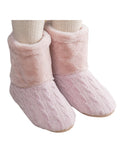Women Fur Lined Knitted High Top Cotton Soft Shoes Slip On Comfortable Cotton Slippers
