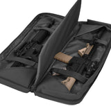 Ruggens Double Long Rifle Gun Case Bag Tactical Rifle Backpack Pistol Soft Firearm Transportation Carbine Case - Lockable Compartment 46" Black
