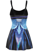 S-5XL Women Swim Dress Skirts Swimsuits Swimwear Beachwear Floral Tankini Set Swimming Costume Summer Two Piece with Briefs